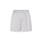 WOVEN SHINE LACE BOXER | SILVER TRIPLE PINSTRIPE