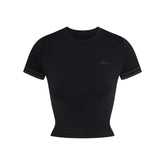 NikeSKIMS STRETCH KNIT CROPPED T-SHIRT | OBSIDIAN