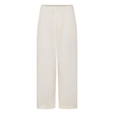WOVEN COTTON OVERSIZED STRAIGHT LEG PANT | EGRET