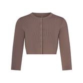 REFINED KNIT CROPPED CARDIGAN | AMETHYST
