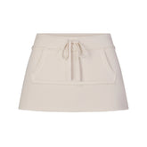 DRAPEY FRENCH TERRY MINI SKIRT | BUFF