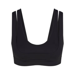 NikeSKIMS MATTE DOUBLE STRAP SCOOP BRA | OBSIDIAN