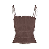 SHEER KNIT RUFFLE CAMI | AMETHYST