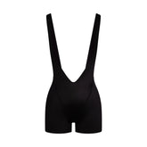 NikeSKIMS SATIN SHINE SUSPENDER 2.5" ONESIE | OBSIDIAN