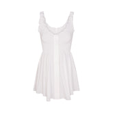 POPLIN APPAREL MINI SMOCKED DRESS | SNOW