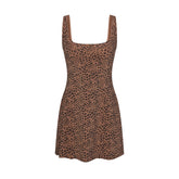COTTON JERSEY MINI DRESS | SIENNA NATURAL LEOPARD