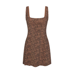 COTTON JERSEY MINI DRESS | SIENNA NATURAL LEOPARD
