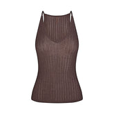 SHEER KNIT PLUNGE TANK | AMETHYST