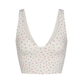 NikeSKIMS MATTE V-NECK BRA TOP | DITSY FLORAL PRINT