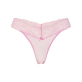 LIGHTWEIGHT COTTON WIDE LACE THONG | CHERRY BLOSSOM TONAL