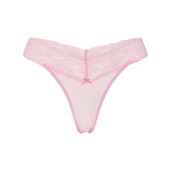 LIGHTWEIGHT COTTON WIDE LACE THONG | CHERRY BLOSSOM TONAL