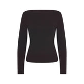 COTTON JERSEY LONG SLEEVE BOATNECK TOP | SOOT