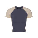 NikeSKIMS MATTE SHINE MIX CROPPED BABY T-SHIRT | DEEP ROYAL AND STONE