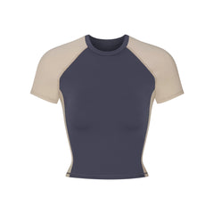 NikeSKIMS MATTE SHINE MIX CROPPED BABY T-SHIRT | DEEP ROYAL AND STONE