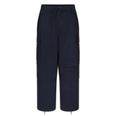 WOVEN COTTON OVERSIZED LOW RISE CARGO PANT | NAVY