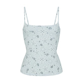 COTTON JERSEY SCOOP NECK CAMI | POWDER BLUE BANDANA