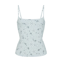 COTTON JERSEY SCOOP NECK CAMI | POWDER BLUE BANDANA