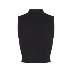 NikeSKIMS VINTAGE SEAMLESS MOCK NECK BRA TOP | OBSIDIAN
