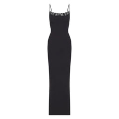 FITS EVERYBODY LACE LONG SLIP DRESS | ONYX