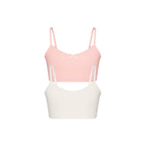 COTTON SEAMLESS JUNIORS BRALETTE 2-PACK | MARBLE AND BALLET