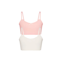COTTON SEAMLESS JUNIORS BRALETTE 2-PACK | MARBLE AND BALLET