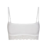LIGHTWEIGHT COTTON STRAIGHT NECK BRALETTE | SNOW