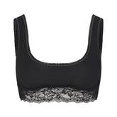 LIGHTWEIGHT COTTON LACE SCOOP BRALETTE | SOOT TONAL