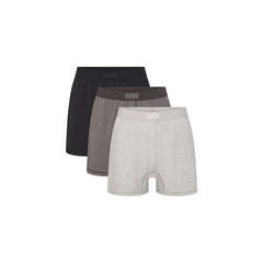 SKIMS COTTON MENS KNIT BOXER 3-PACK | HEATHER MULTI
