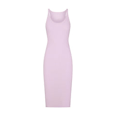 COTTON RIB TANK MIDI DRESS | SUGAR PLUM