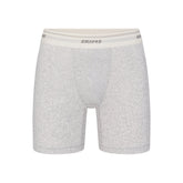 SKIMS COTTON RIB MENS 5" BOXER BRIEF | LIGHT HEATHER GREY