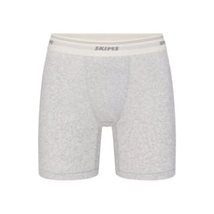 SKIMS COTTON RIB MENS 5" BOXER BRIEF | LIGHT HEATHER GREY