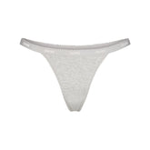 LIGHTWEIGHT COTTON LOGO PICOT THONG | LIGHT HEATHER GREY