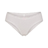 LIGHTWEIGHT COTTON POINTELLE LACE BRIEF | SNOW PEONY PIN DOT