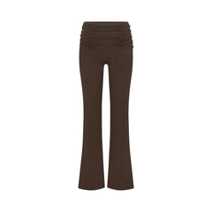 NikeSKIMS MATTE FOLDOVER SLIM FLARE LEGGING | DARK SEPIA