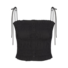 POPLIN APPAREL RUFFLE CAMI | ONYX