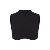 NikeSKIMS STUDIO STRETCH MOCK NECK BRA TOP | OBSIDIAN