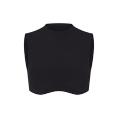 NikeSKIMS STUDIO STRETCH MOCK NECK BRA TOP | OBSIDIAN