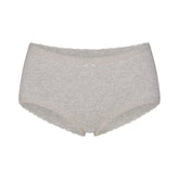 LIGHTWEIGHT COTTON LACE BOY SHORT | LIGHT HEATHER GREY