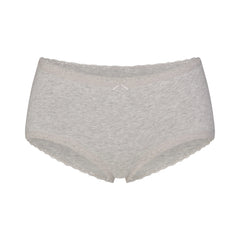 LIGHTWEIGHT COTTON LACE BOY SHORT | LIGHT HEATHER GREY
