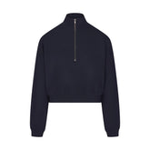 DRAPEY FRENCH TERRY HALF ZIP | NAVY