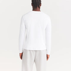 SKIMS COTTON MENS CLASSIC LONG SLEEVE T-SHIRT | CHALK