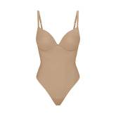 SKIMS ULTIMATE BODY PUSH-UP THONG BODYSUIT | CLAY