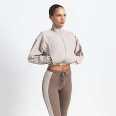 NikeSKIMS WOVEN NYLON CROP JACKET | STONE
