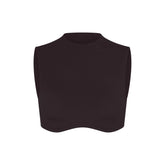 NikeSKIMS STUDIO STRETCH MOCK NECK BRA TOP | DARK ROAST