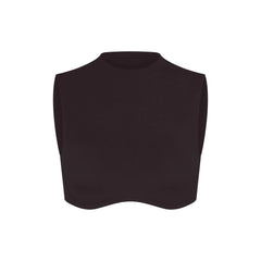 NikeSKIMS STUDIO STRETCH MOCK NECK BRA TOP | DARK ROAST