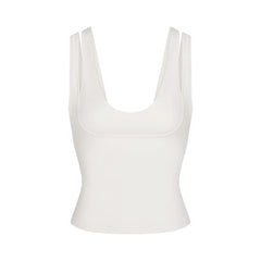 NikeSKIMS MATTE DOUBLE STRAP SCOOP TANK | IVORY