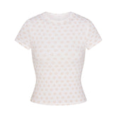 COTTON RIB T-SHIRT | OCHRE HORSESHOE PRINT