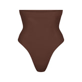 SEAMLESS SCULPT HIGH-WAISTED THONG | COCOA