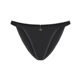 LIGHTWEIGHT COTTON LOGO PICOT STRING BIKINI | SOOT