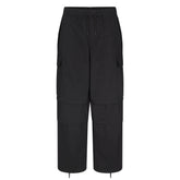 WOVEN COTTON OVERSIZED LOW RISE CARGO PANT | ONYX